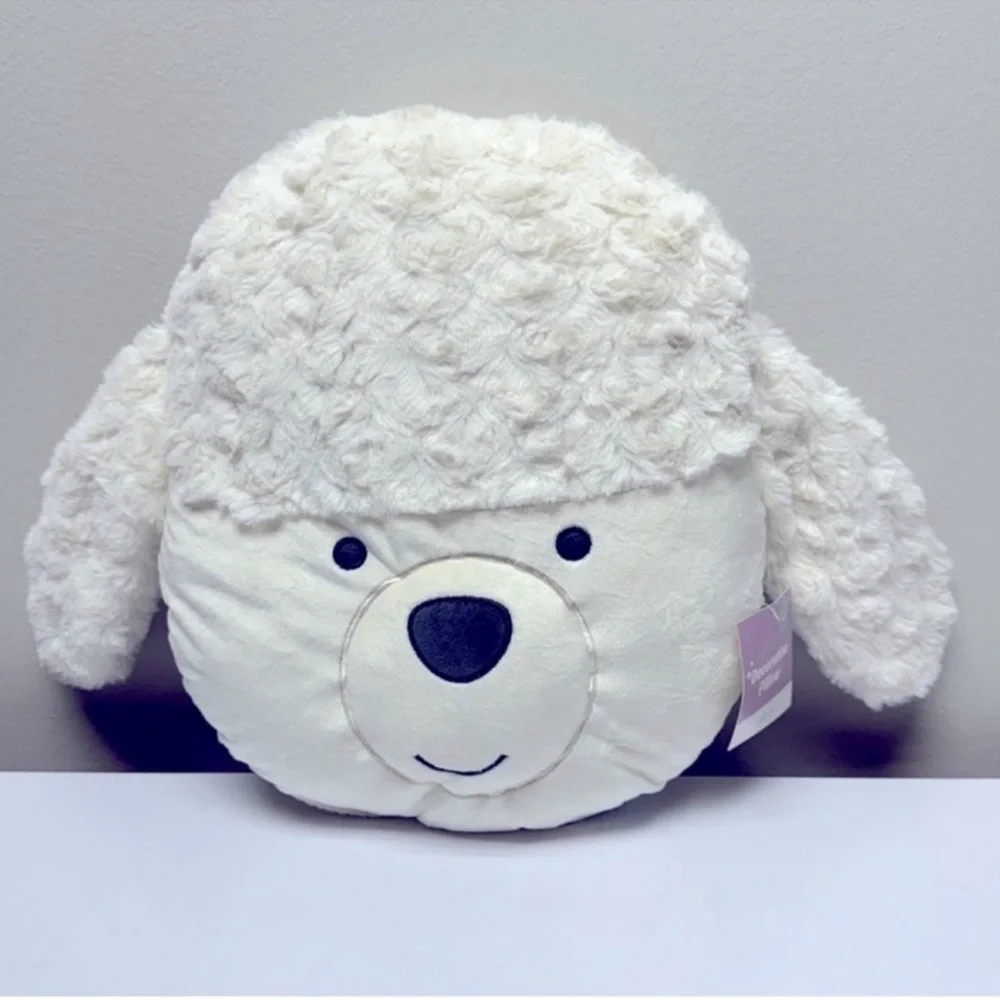 New! Poodle Pillow with adorable face & attached ears Target Bullseye Playground